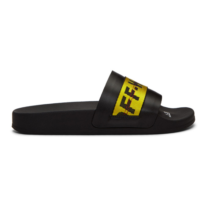 Off-White Black Industrial Slides - OMIA088E20FAB0041018