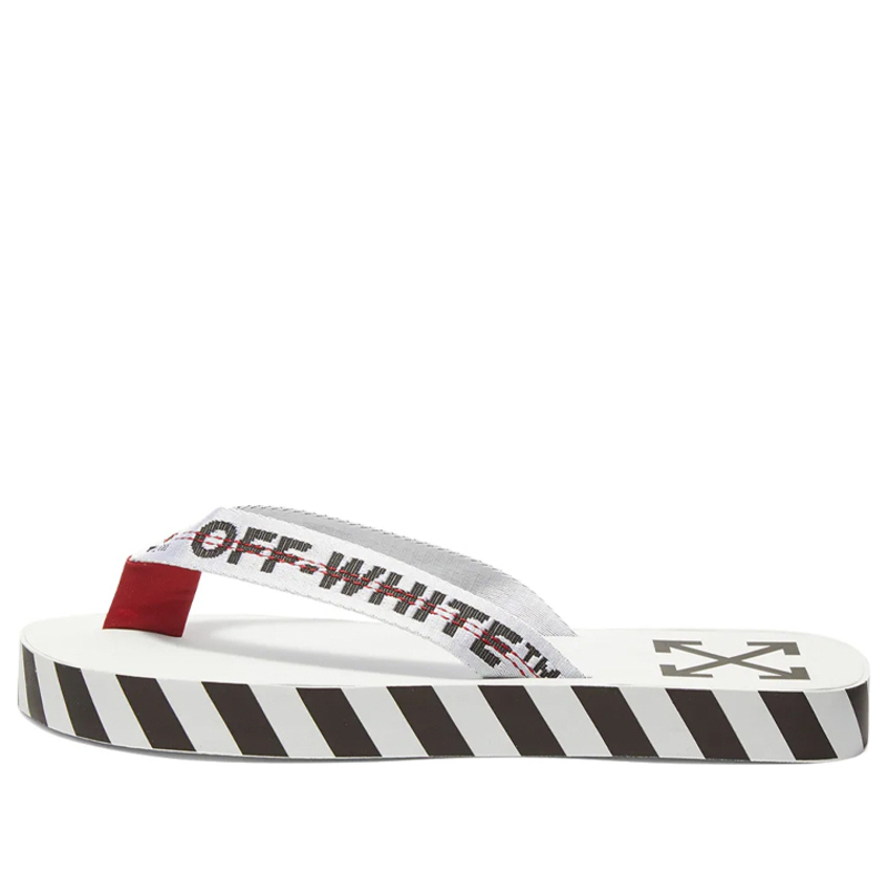 Off-White Flip Flops 'Graphic Print - White' White Slides OMIA131S20D270200100 - OMIA131S20D270200100