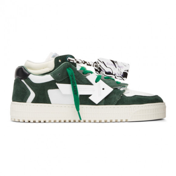 Off-White White and Green Floating Arrow Eskimo sneakers - OMIA151S21LEA0010155