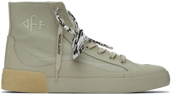 Off-White Khaki Mid-Top Vulcanized Sneakers - OMIA226F21FAB0016353