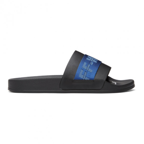 Off-White Black and Blue Industrial Slides - OMIC001S21MAT0031045