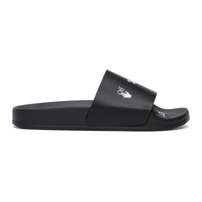 Off White Black New Logo Pool Slides