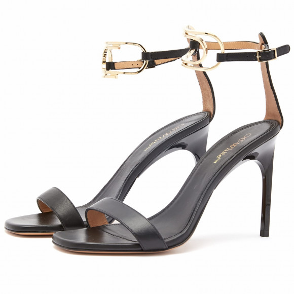 Off-White Gold Paperclip Lea Highsandal Black - OWIH045S23LEA0011076