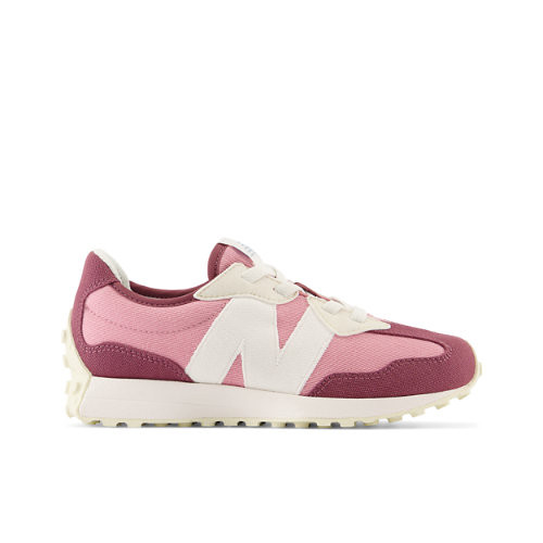 New Balance Kids' 327 Bungee Lace in Red/Pink Textile - PH327DK