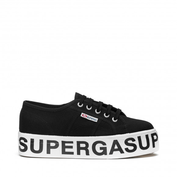 Superga - 2790-COTW OUTSOLE LETTERING - Lady Shoes - Wedge - Woman - BLACK - S00FJ80