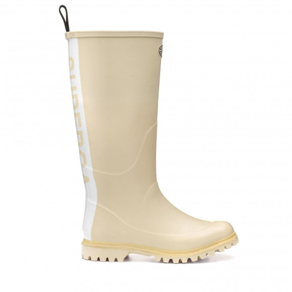 Superga - 799 RUBBER BOOTS LETTERING - Rubber Boots - High Cut - Unisex - BEIGE SEMOLINA - S00G700