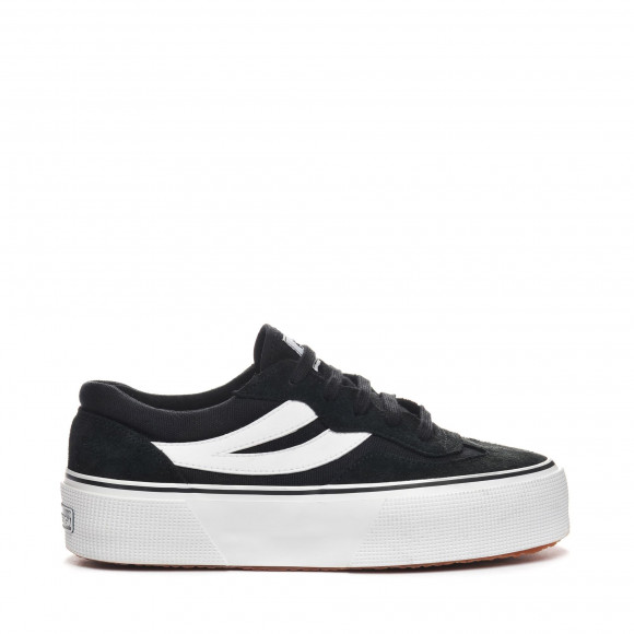 Superga - 3041 REVOLLEY COLORBLOCK PLATFORM - Sneakers - Wedge - Woman - BLACK-WHITE - S1151MW