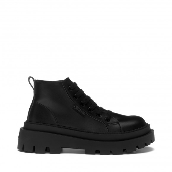 Superga - 3052 ALPINA APEX MID VEGAN MATERIAL - Ankle Boots - Laced - Woman - TOTAL BLACK - S1171TW