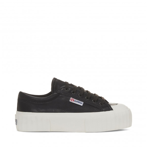 Superga - 2631 STRIPE PLATFORM VEGAN MATERIAL - Sneakers - Wedge - Woman - BLACK BRISTOL-FAVORIO - S21222W