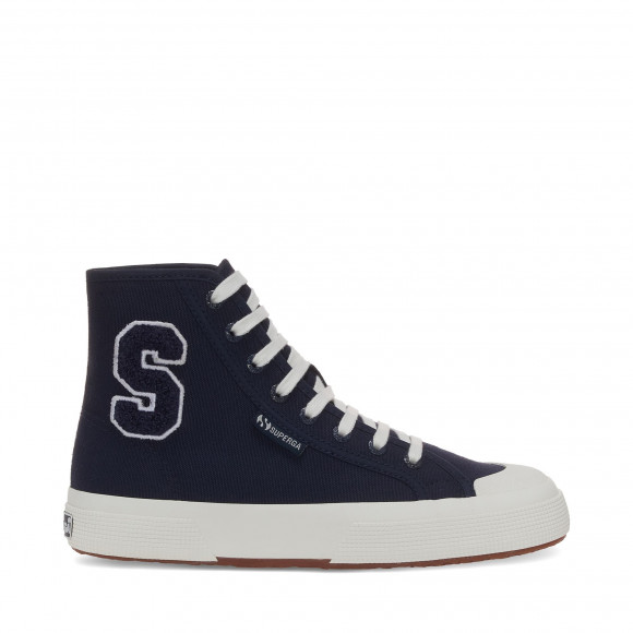 2295 COTTON TERRY PATCH - Le Superga - Mid Cut - Unisex - NAVY-WHITE AVORIO-F AVORIO - S21321W