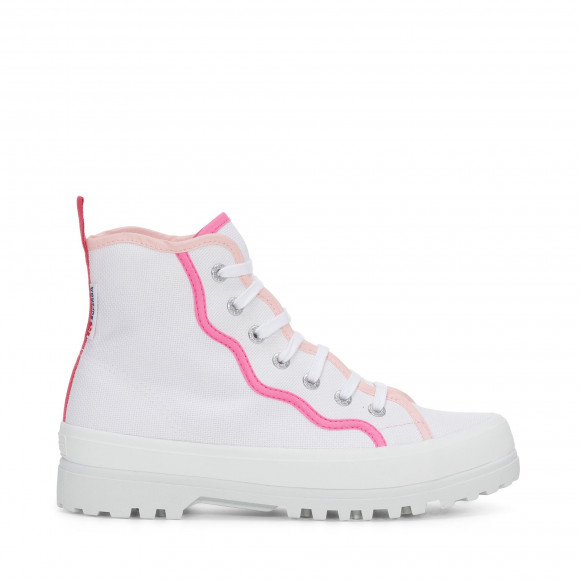 Superga - 2341 ALPINA CURLY BINDINGS - Ankle Boots - Laced - Woman - WHITE-SHADED PINK - S21379W