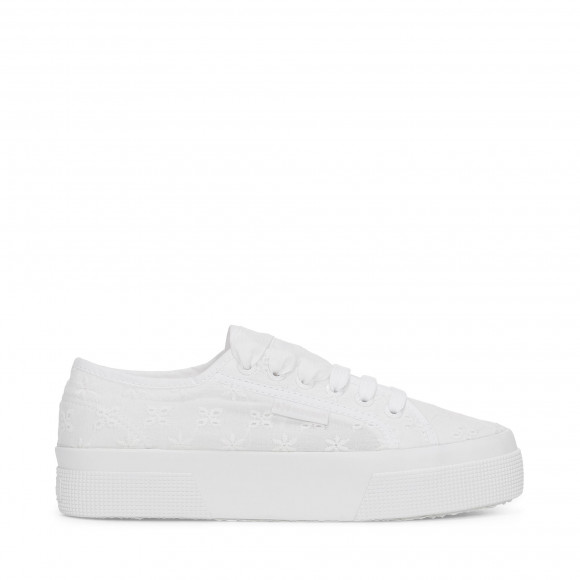 Superga - 2740 FLOWER SANGALLO - Lady Shoes - Wedge - Woman - TOTAL WHITE - S2148KW