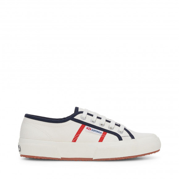 2750 COLORBLOCKING - Le Superga - Low Cut - Unisex - WHITE AVORIO-BLUE NAVY-RED - S3124QW