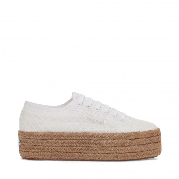 Superga - 2790 ROPE MACRAME RHOMBUS - Lady Shoes - Wedge - Woman - WHITE - S3126PW