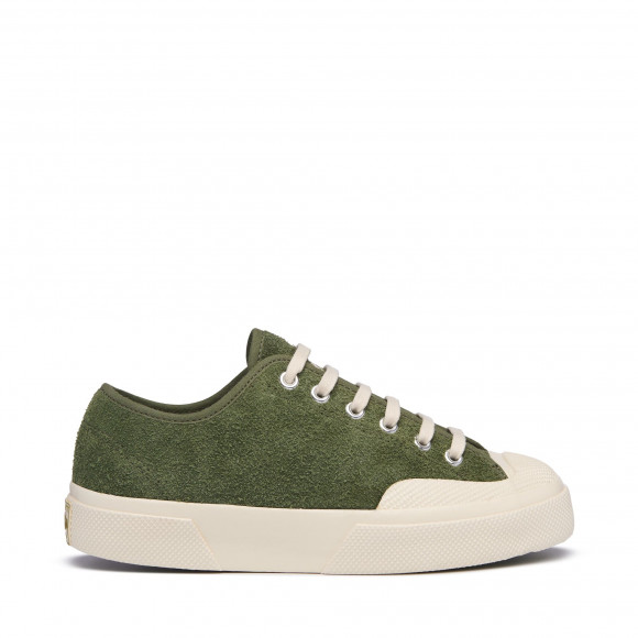 2432 WORKS HAIRY SUEDE - Le Superga - Low Cut - Unisex - MILITARY GREEN-OFF WHITE - S3146HW