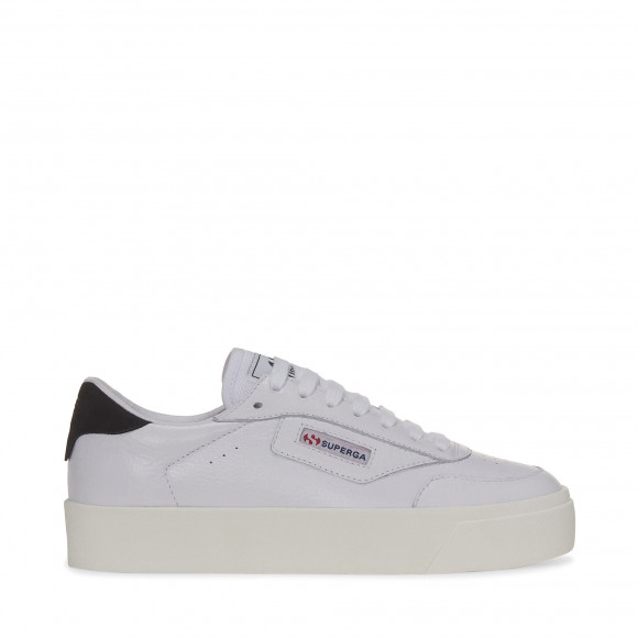 Superga - 3854 COURT PLATFORM - Lady Shoes - Wedge - Woman - WHITE-BRISTOL BLACK-FAVORIO - S4123TW