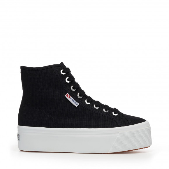 Superga - 2708 HI TOP - Lady Shoes - Wedge - Woman - BLACK-FWHITE - S41273W