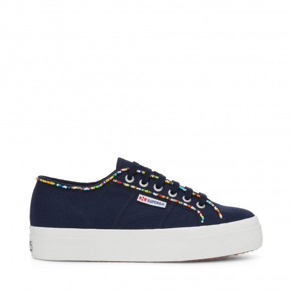 Superga - 2740 MULTICOLOR BEADS - Lady Shoes - Wedge - Woman - NAVY-MULTICOLOR BEADS - S4131FW