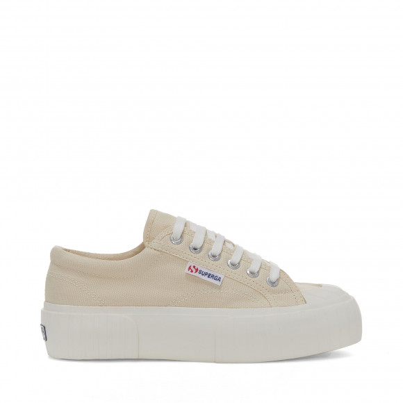 Superga - 2631 STRIPE PLATFORM - Sneakers - Low Cut - Woman - BEIGE LT EGGSHELL-FAVORIO - S5111SW