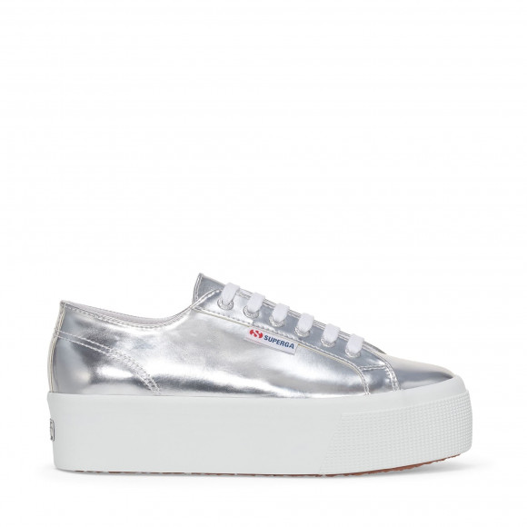 Superga - 2790 MIRROR SYNTHETIC MATERIAL - Lady Shoes - Wedge - Woman - SILVER - S5138HW