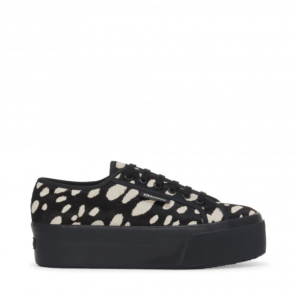 Superga - 2790 DK DALMATIAN CALF HAIR - Lady Shoes - Wedge - Woman - BLACK-BEIGE - S5138JW