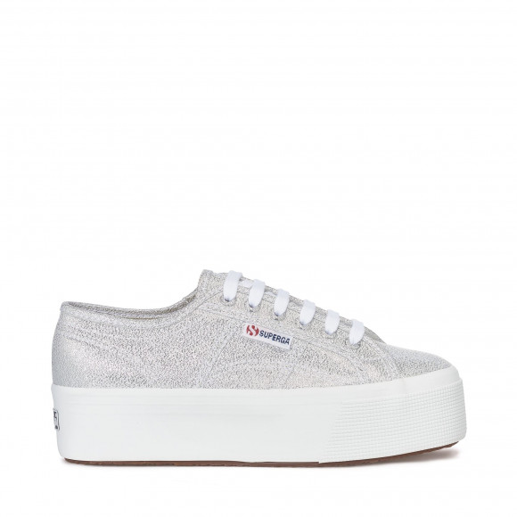 Superga - 2790 PLATFORM LAME - Lady Shoes - Wedge - Woman - GREY SILVER - S61174W