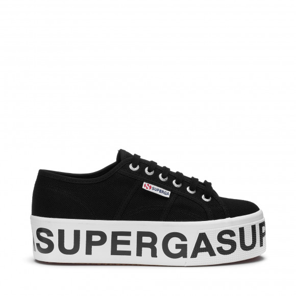 Superga - 2790 PLATFORM LETTERING - Lady Shoes - Wedge - Woman - BLACK - S7117DW