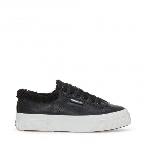 Superga - 2740 PLATFORM VEGAN MATERIAL - Lady Shoes - Wedge - Woman - BLACK - S7133KW