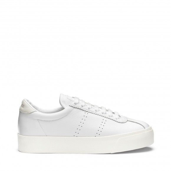 Superga - 2854 CLUB 3 COMFORT LEATHER - Lady Shoes - Wedge - Woman - WHITE-FAVORIO - S8125WW