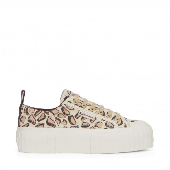 Superga - 2631 PLATFORM GIRAFFA PRINT - Sneakers - Wedge - Woman - BEIGE NATURAL-GIRAFFA PRINT - S8127UW