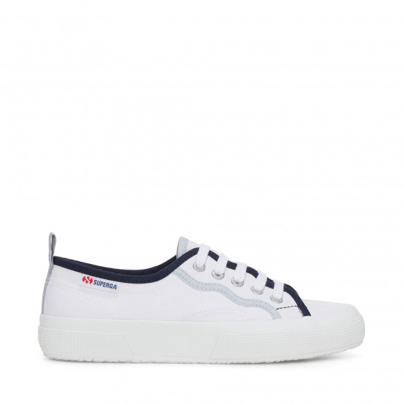 2750 CURLY BINDINGS - Le Superga - Low Cut - Woman - WHITE-SHADED BLUE - S8138NW