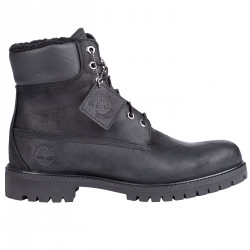 Black cheap fur timberlands