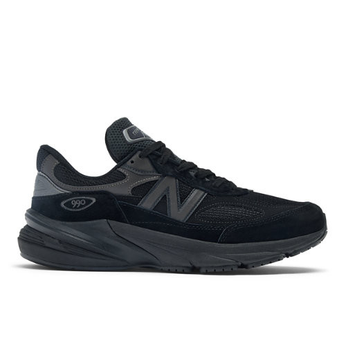 New Balance Unisex Made in USA 990v6 in Black Leather - U990BB6