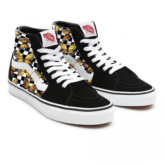 VANS Customs Butterfly Checkerboard Sk8-hi (checkerboard) Men,women White