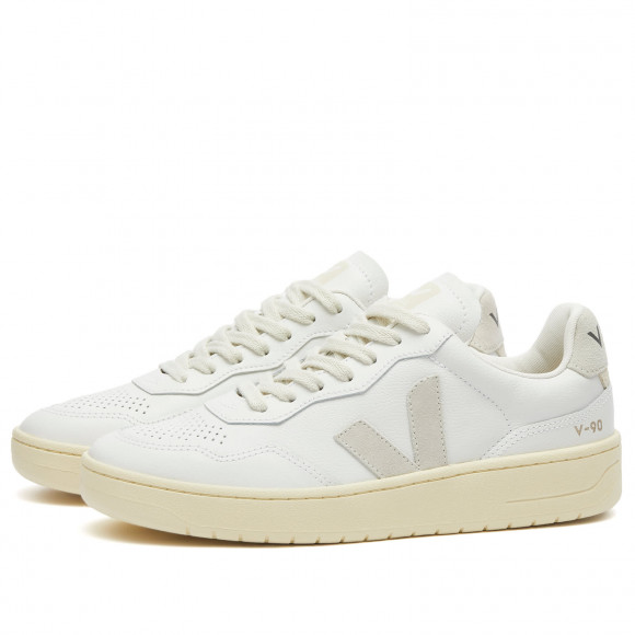 Veja Women's V-90 O Sneaker in Extra-White Natural - VD2003655-WHT