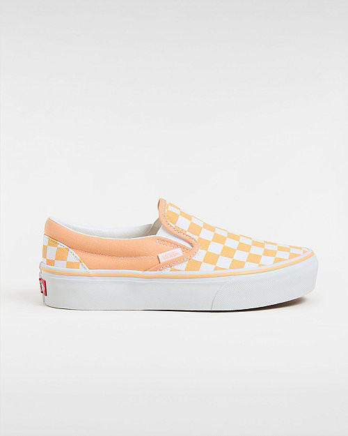 VANS Checkerboard Classic Slip-on Platform Shoes (apricot) Women Orange - VN00018EAAS