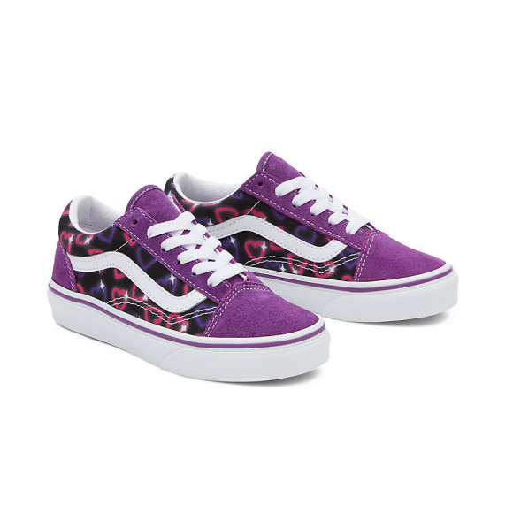 VANS Zapatillas De Niños Old Skool (de 4 A 8 Años) (neon Hearts Purple/multi) Niños Púrpura - VN0005WVBJD