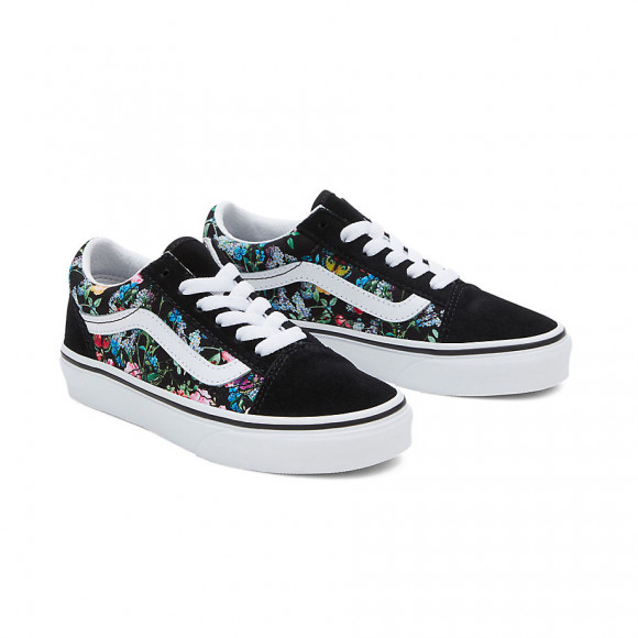 VANS Ténis Old Skool Para Criança (4-8 Anos) (wild Bouquet Black/true White) Criança Preto - VN0005WVBMW