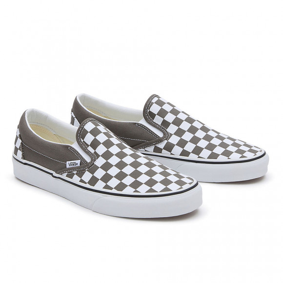 VANS Classic Slip-on Checkerboard Shoes (color Theory Checkerboard Bungee Cord) Men,women White - VN000BVZ9JC
