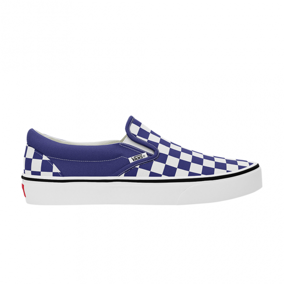 Slip on best sale vans checkered blue