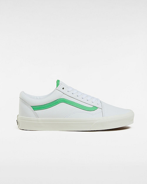 VANS Old Skool Pig Suede Shoes (leather White/green) Unisex White - VN000CR5WGR