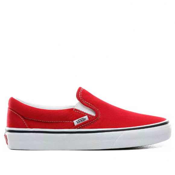 racing red vans slip ons