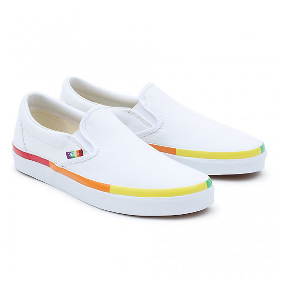 VANS Classic Slip-on Shoes ((rainbow Foxing) True White/multi) Women White - VN0A5AO82E6