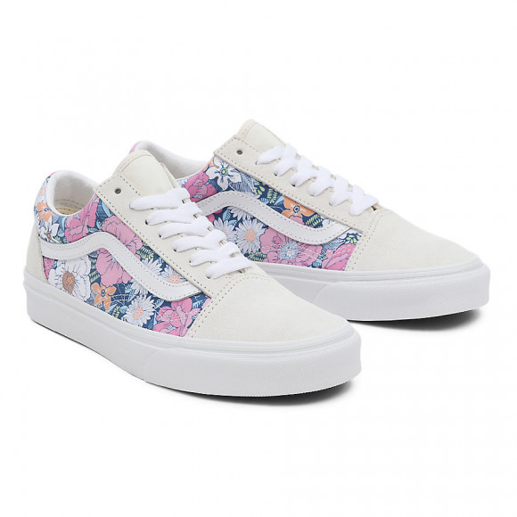 VANS Retro Floral Old Skool Shoes ((retro Floral) Multi/true White) Women Pink - VN0A5KRFB0G