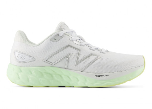 New Balance Women's Fresh Foam 680v8 Running Shoes - White/Grey/Green/Yellow - W680RM8