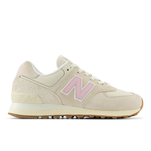 New Balance Women's 574 Sneakers - Beige/Pink/White - WL574GU2