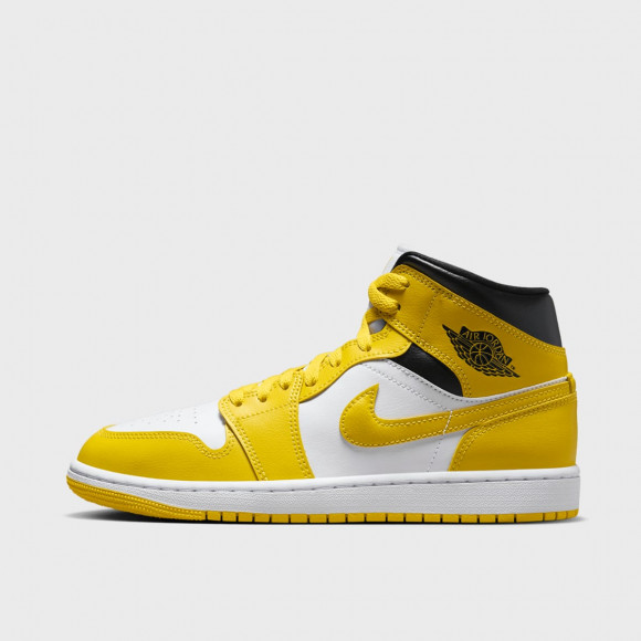 Air jordan WMNS 1 Mid white/vivid sulfur/black, JORDAN, Footwear, jaune - bq6472170