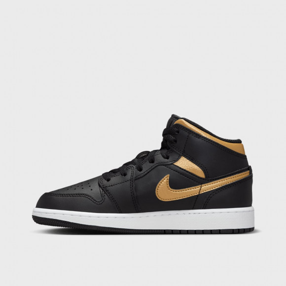 Air Jordan 1 Mid black/metallic gold/white, JORDAN, Footwear, noir - dq8423071