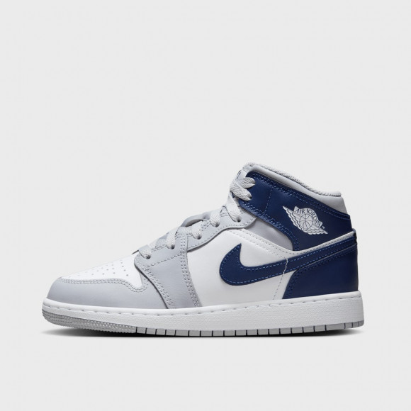 Air Jordan 1 Mid white/midnight navy/wolf grey, JORDAN, Footwear, blanc - dq8423104